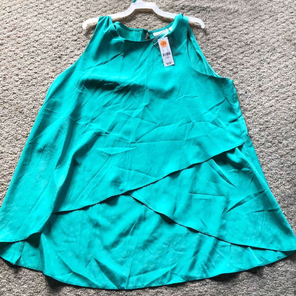 (New) NewYork&Co.Teal sleeveless blouse. IRON IT!